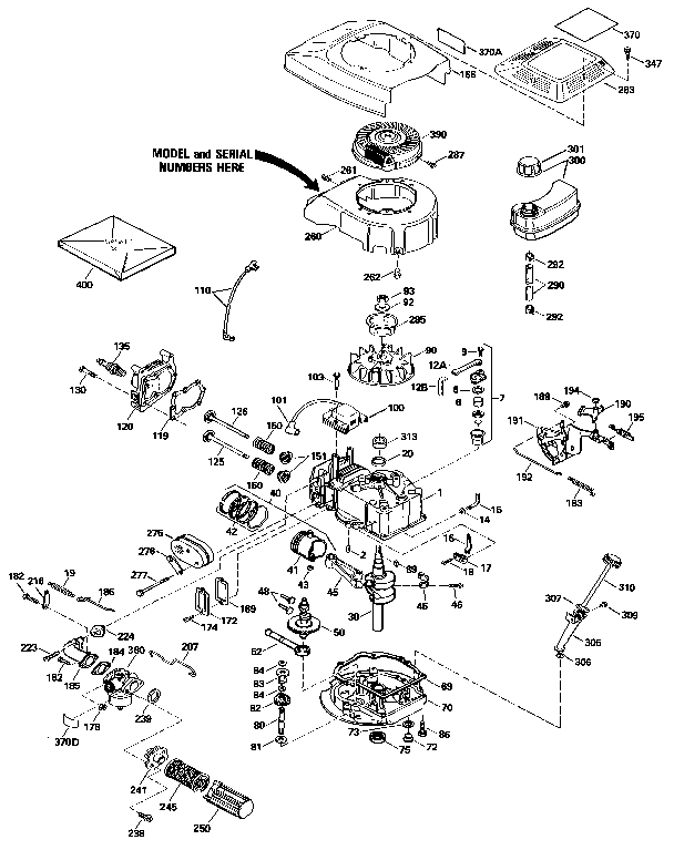 Replacement Parts Diagram and Parts List for 143424492  Craftsman Engine