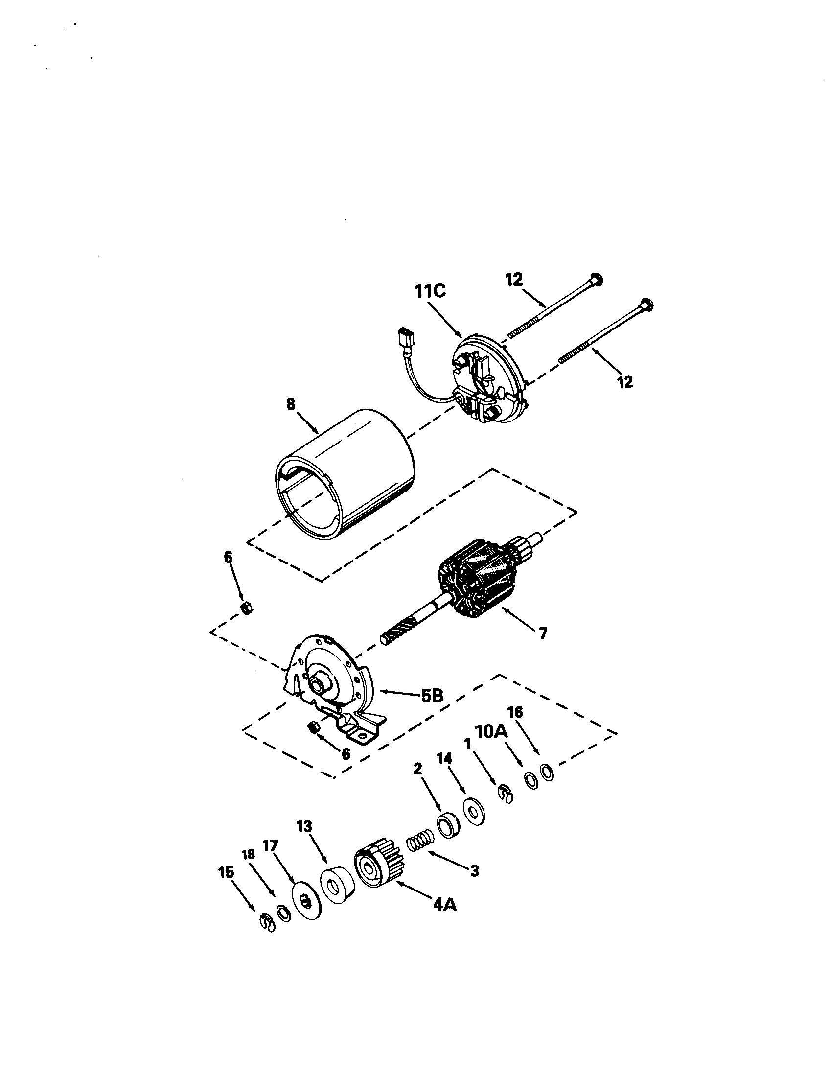 Starter Motor 35709 Diagram and Parts List for 143996504  Craftsman Engine