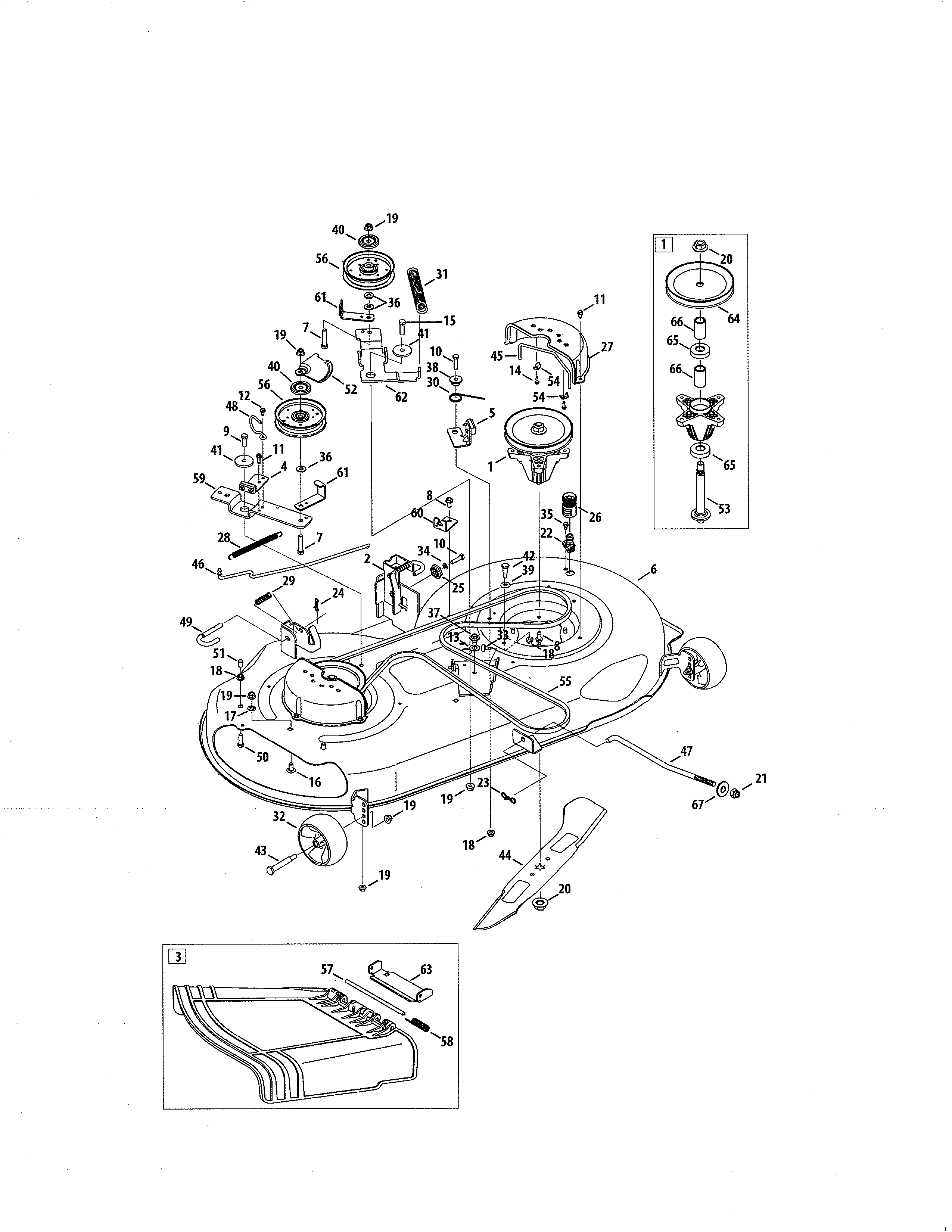 Mower Deck/spindle Pulley Diagram and Parts List for 247288853  Craftsman Lawn Tractor