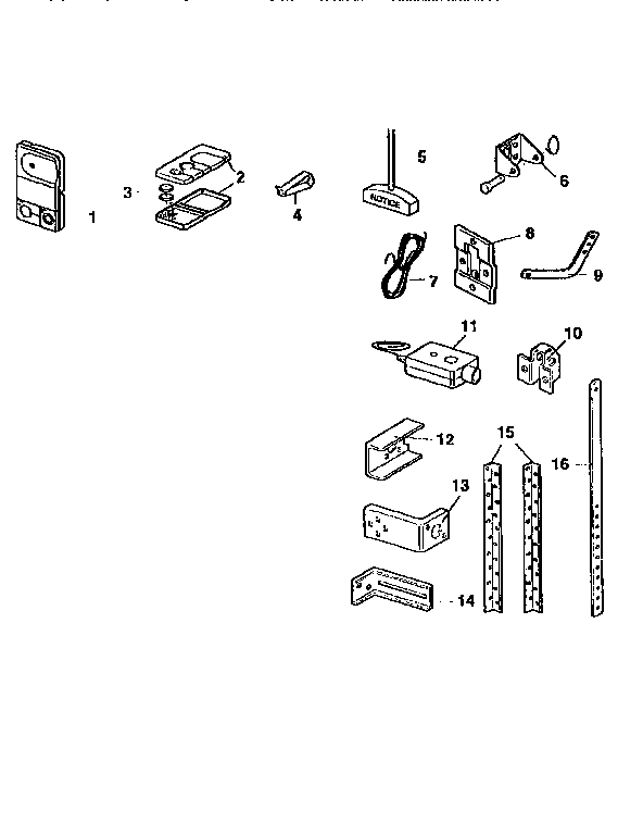 Installation Diagram and Parts List for 139538000SRT1  Craftsman Garage Door Opener