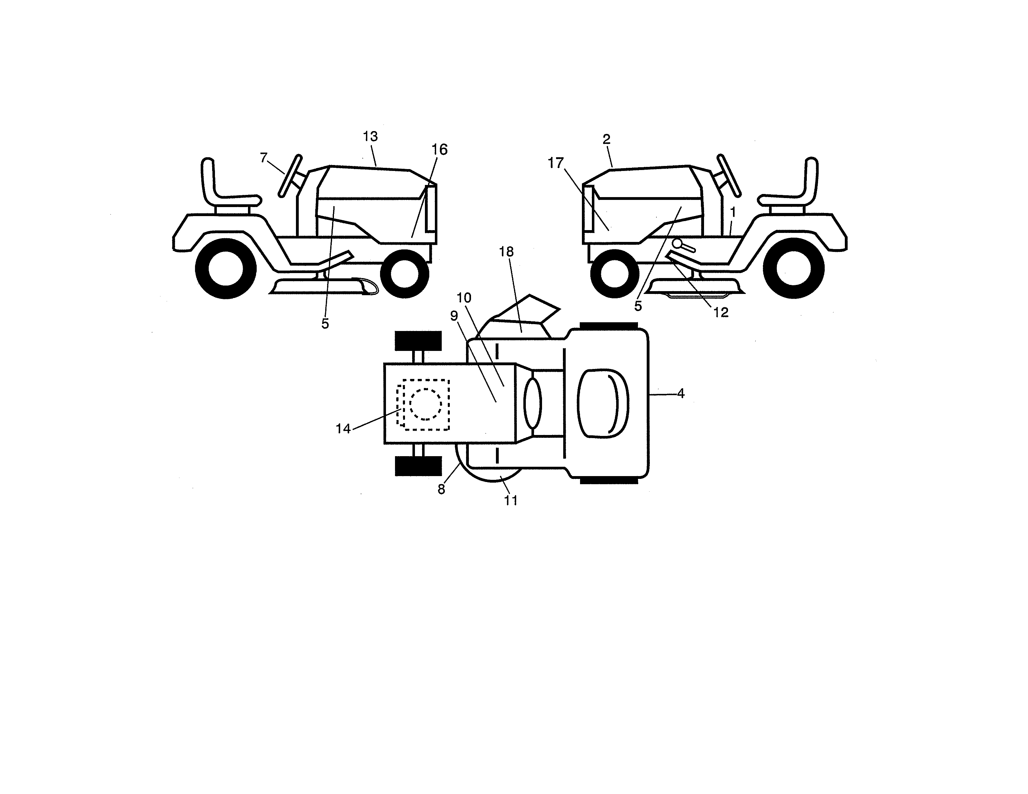 Decals Diagram and Parts List for 917273941  Craftsman Lawn Tractor
