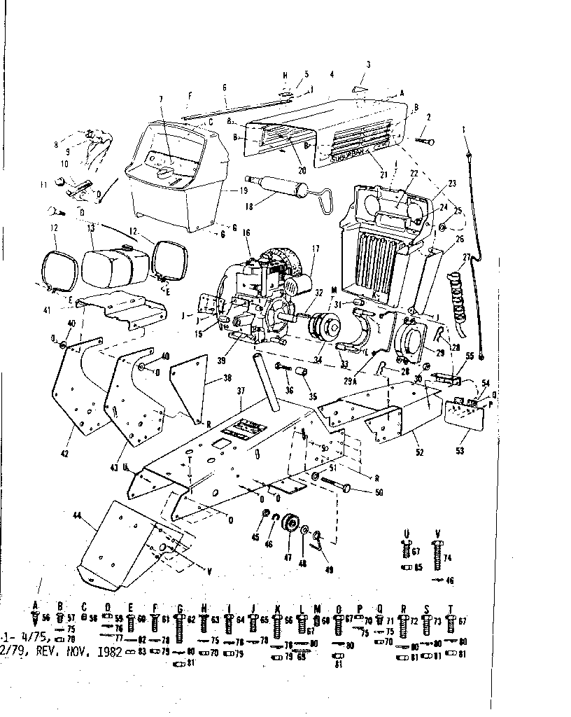Top Half Diagram and Parts List for 91725520  Craftsman Lawn Tractor