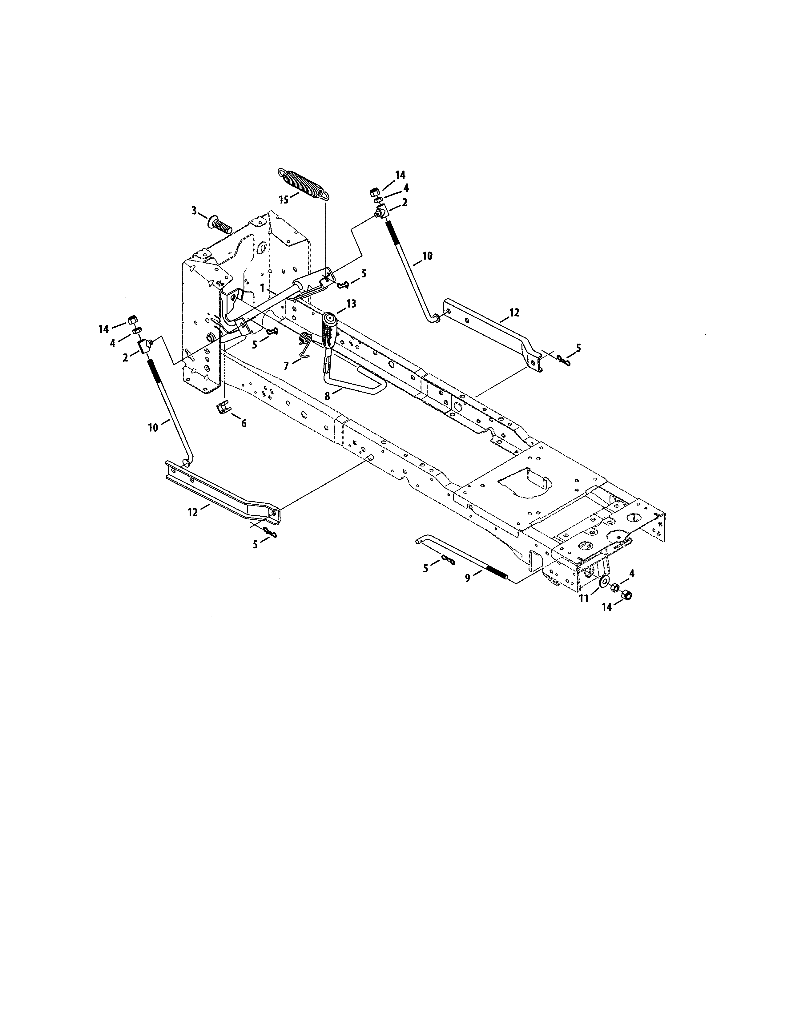 Rear Lift Diagram and Parts List for 247270440  Craftsman Lawn Tractor