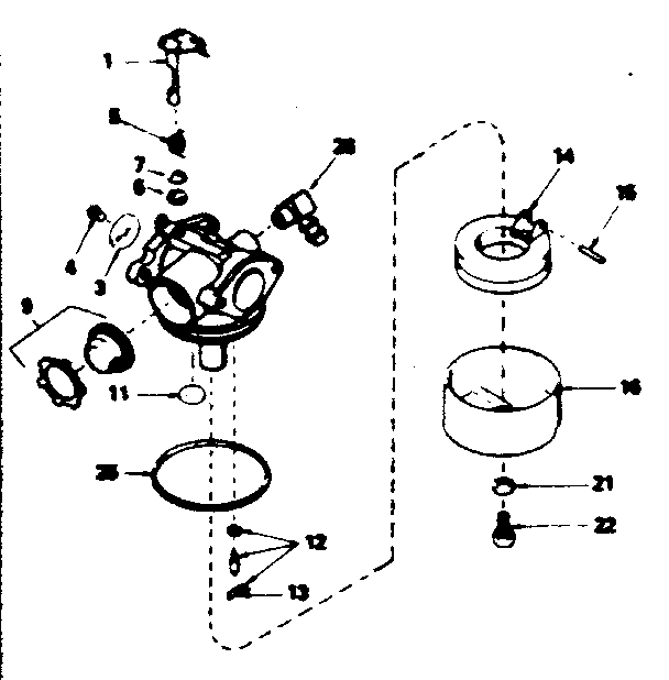 Carburetor No. Diagram and Parts List for 143361012  Craftsman Engine