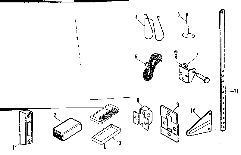 Installation Parts Diagram and Parts List for 13953605  Craftsman Garage Door Opener