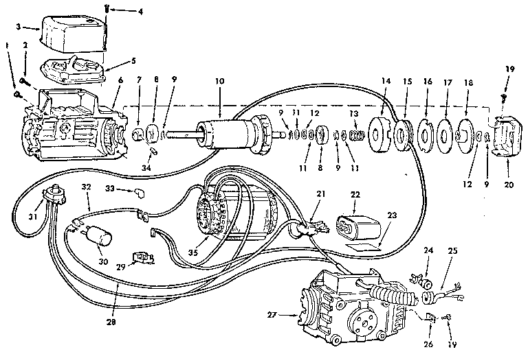 Unit Parts Diagram and Parts List for 62743  Craftsman Power Motor