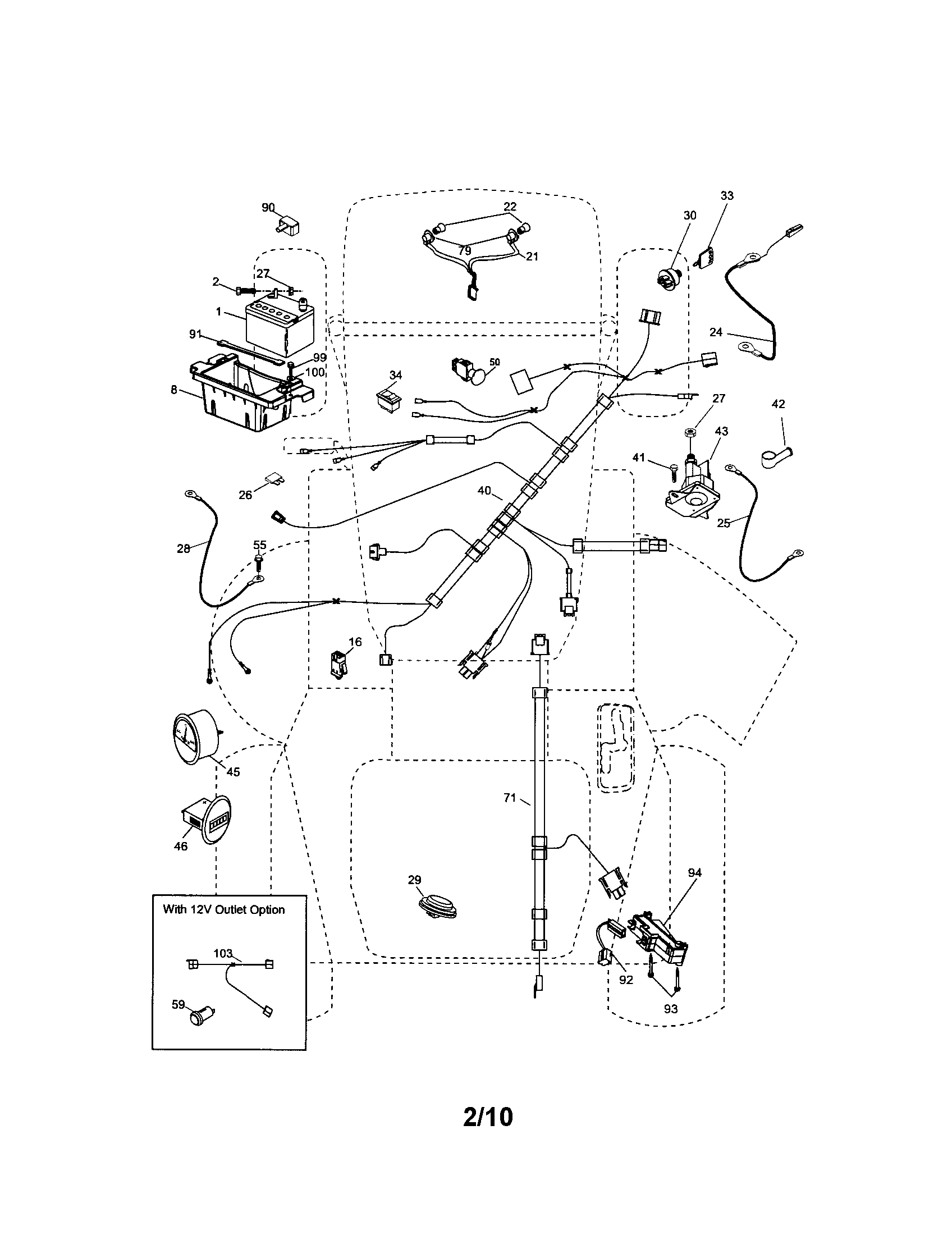 Electrical Diagram and Parts List for 917286710  Craftsman Lawn Tractor