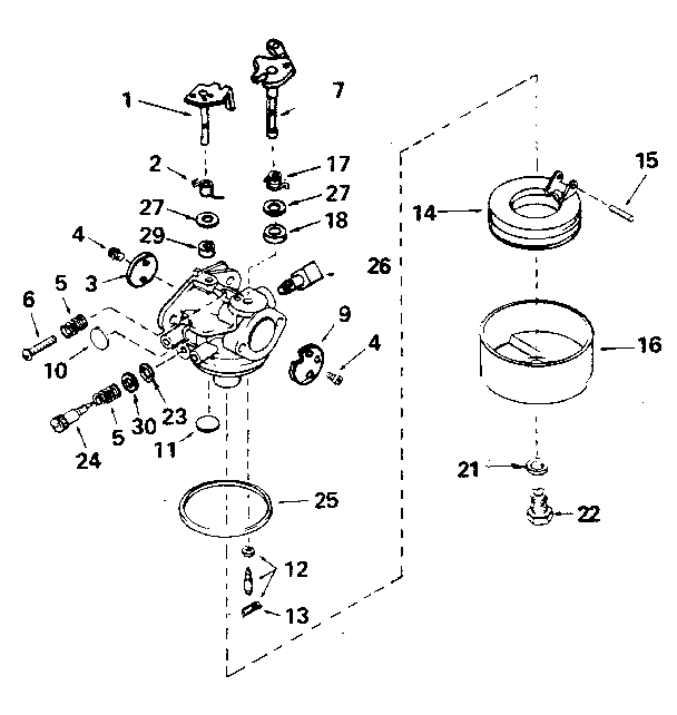 Replacement Parts Diagram and Parts List for 143396042  Craftsman Engine