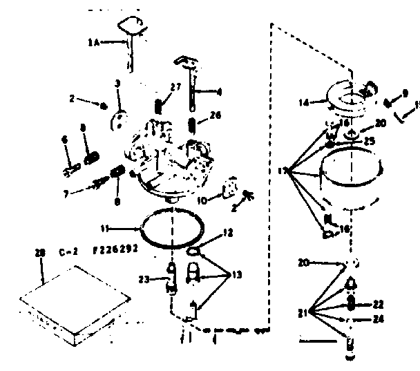 Carburetor Diagram and Parts List for 143226292  Craftsman Engine