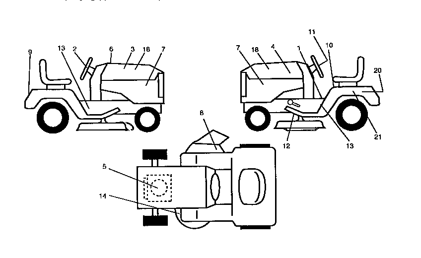 Decals Diagram and Parts List for 917259540  Craftsman Lawn Tractor