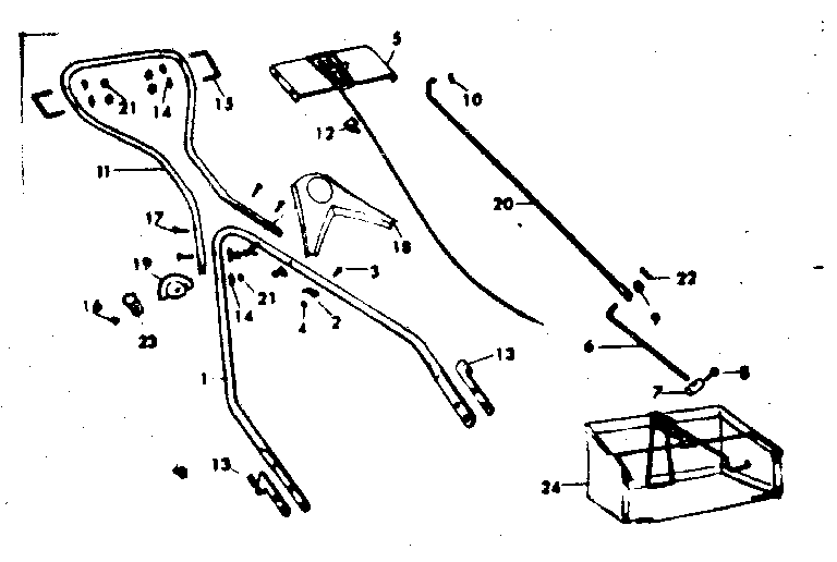 Handle Assembly Diagram and Parts List for 53681996  Craftsman Lawn Mower