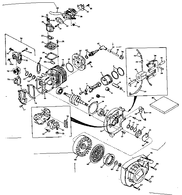 Cylinder Assembly Diagram and Parts List for 91763207  Craftsman Chainsaw