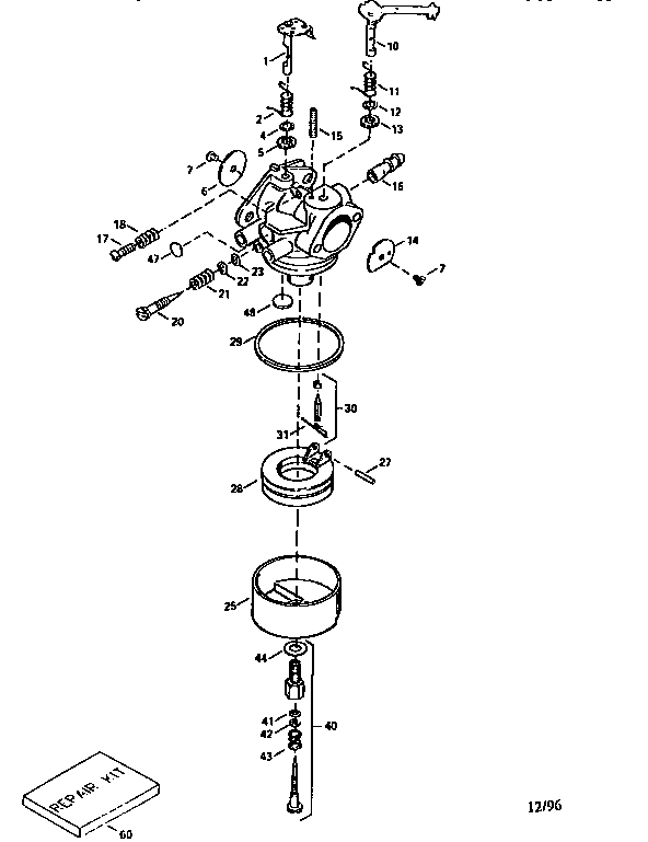 Carburetor 632351 (71/143) Diagram and Parts List for 143796202  Craftsman Engine