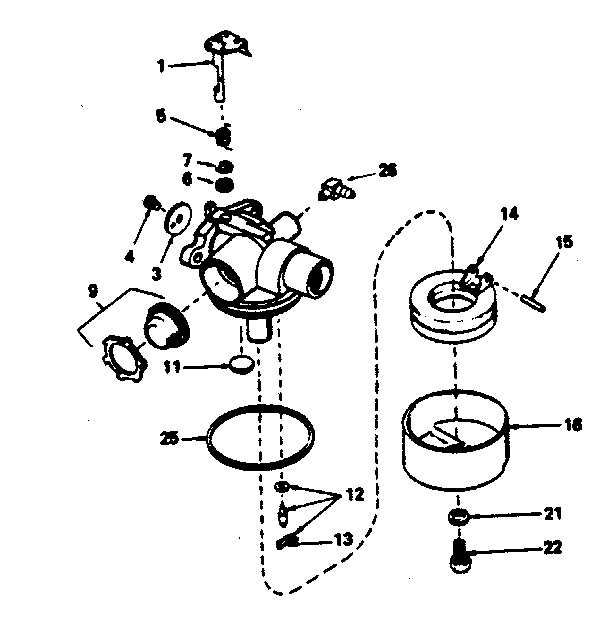 Carburetor No. 632387 Diagram and Parts List for 143374062  Craftsman Engine