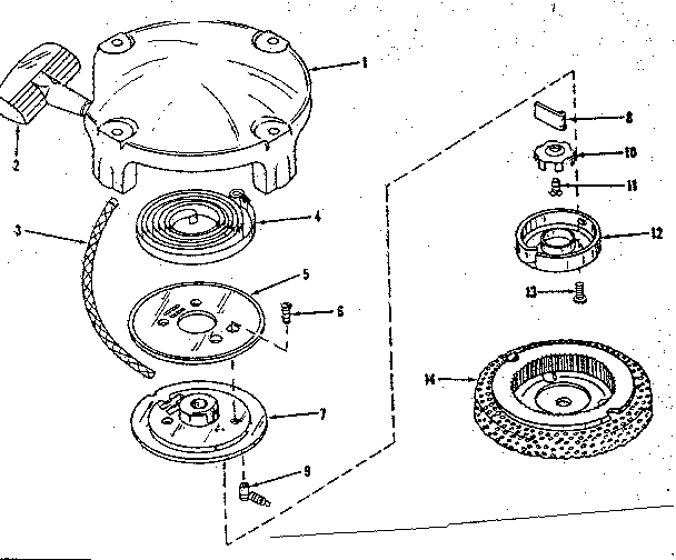 Rewind Starter No. 28319 Diagram and Parts List for 14340502  Craftsman Engine
