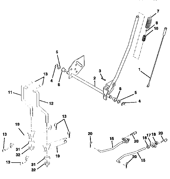 Lift Diagram and Parts List for 917258110  Craftsman Lawn Tractor