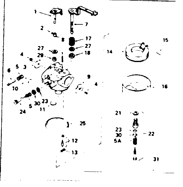 Carburetor Diagram and Parts List for 143766072  Craftsman Engine