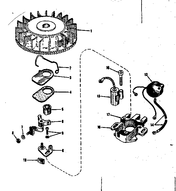 Magneto (phelon F-3220-g) Diagram and Parts List for 14341350  Craftsman Engine