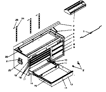 Chest Assy Diagram and Parts List for 706619700  Craftsman Tool Stand & Cart