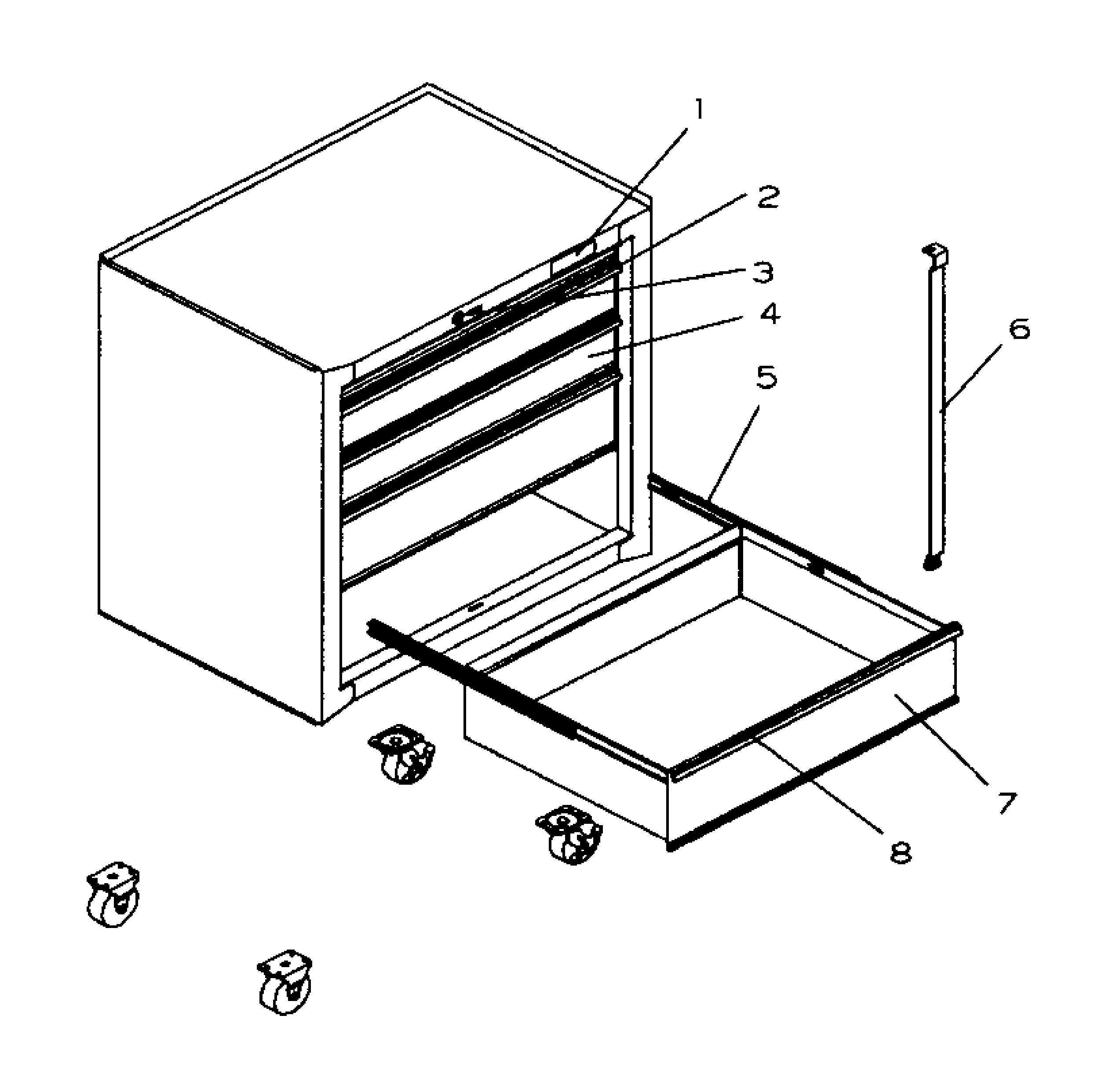 Box Assy Diagram and Parts List for 70640760  Craftsman Tool Stand & Cart