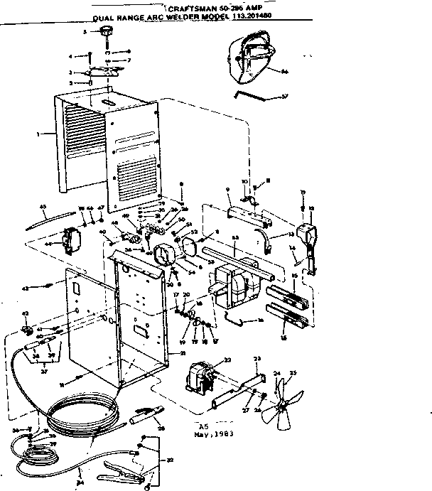 Unit Diagram and Parts List for 113201480  Craftsman Welder