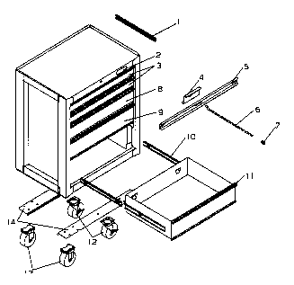 Cabinet Parts Diagram and Parts List for 706622890  Craftsman Tool Stand & Cart
