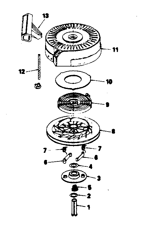 Rewind Starter No. 590621 Diagram and Parts List for 143385022  Craftsman Engine