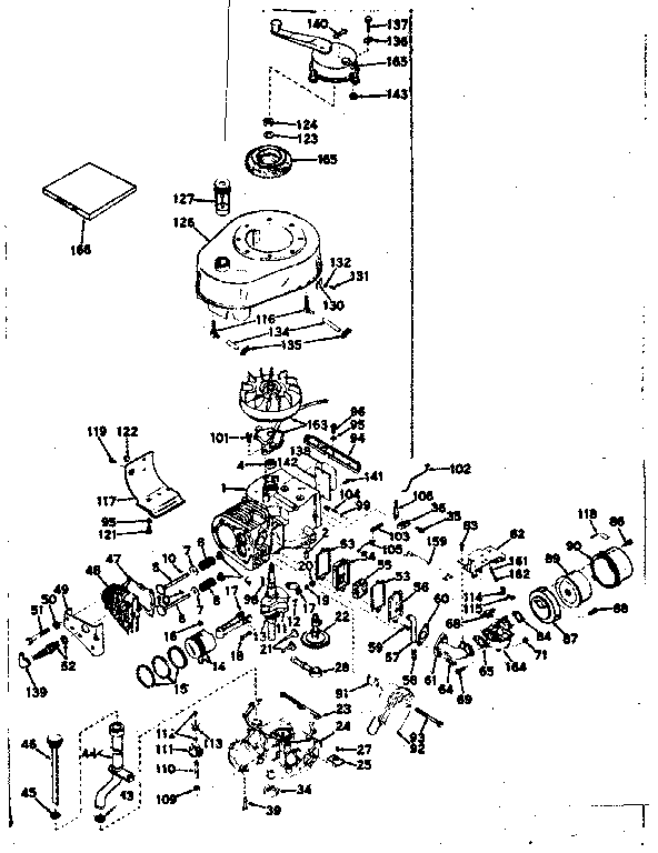 Basic Engine Diagram and Parts List for 143145042  Craftsman Engine