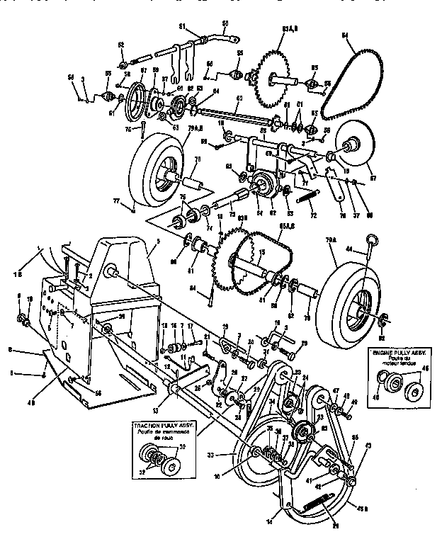 10 Hp Motor Mount Assembly Diagram and Parts List for 88418  Craftsman Snow Blower