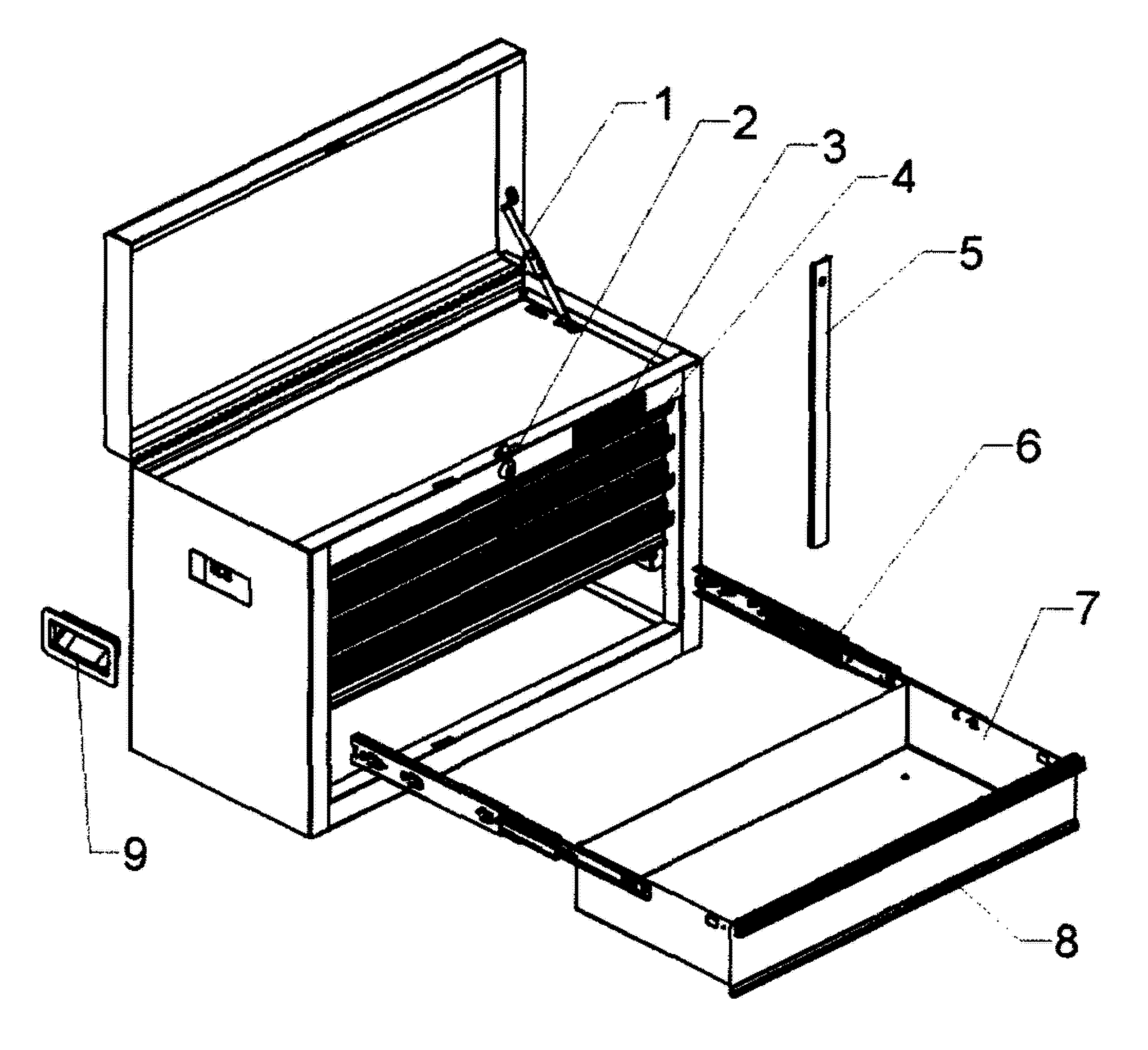 Tool Chest Diagram and Parts List for 706310181  Craftsman Tool Stand & Cart