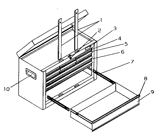 Toolbox Diagram and Parts List for 706955980  Craftsman Tool Stand & Cart