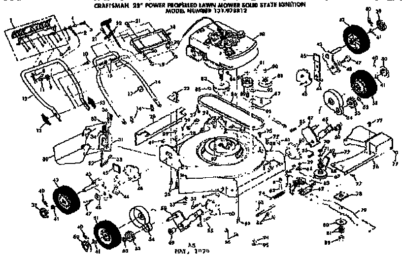 Solid State Ignition Diagram and Parts List for 131978812  Craftsman Lawn Mower