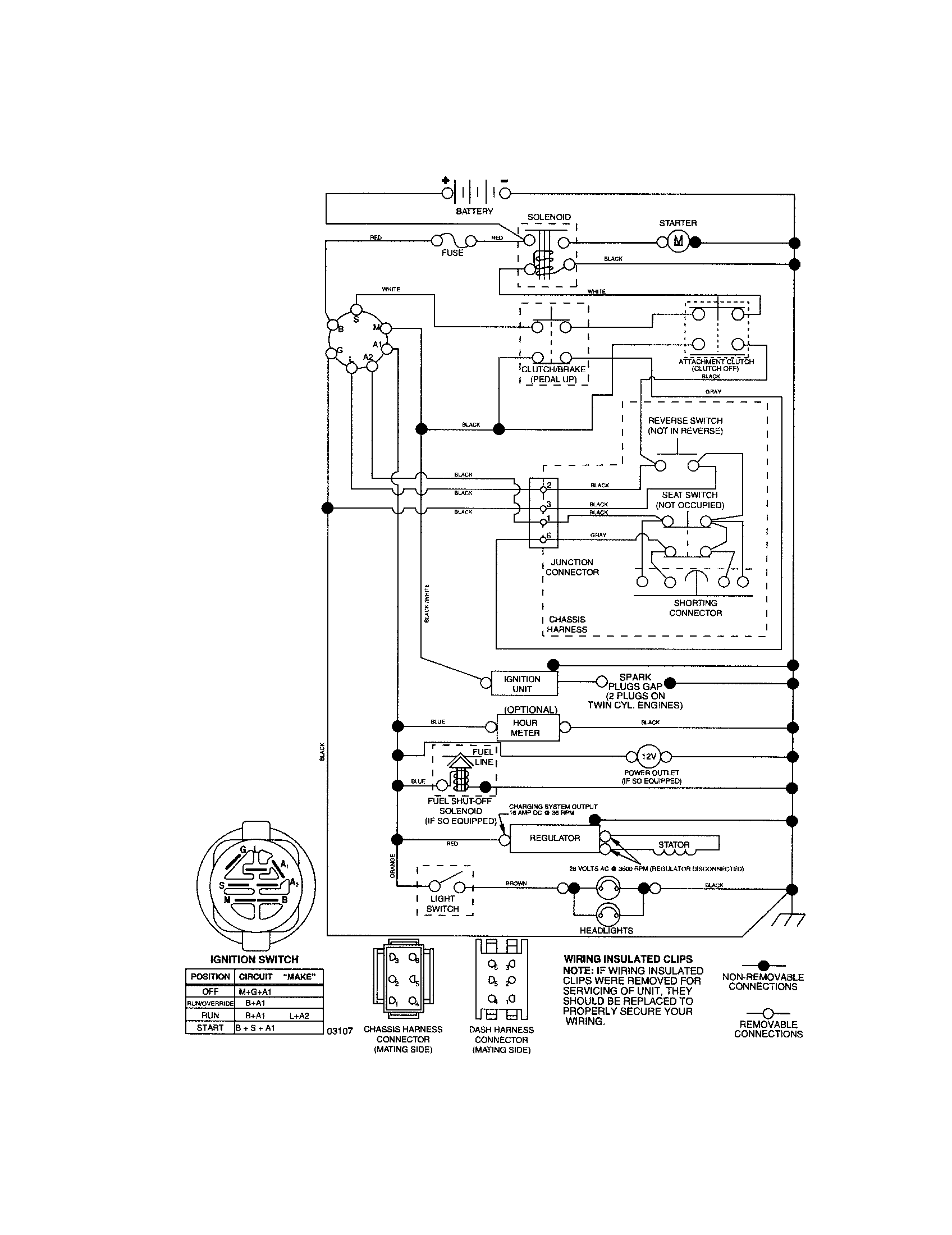 Schematic Diagram-tractor Diagram and Parts List for 917287250  Craftsman Lawn Tractor