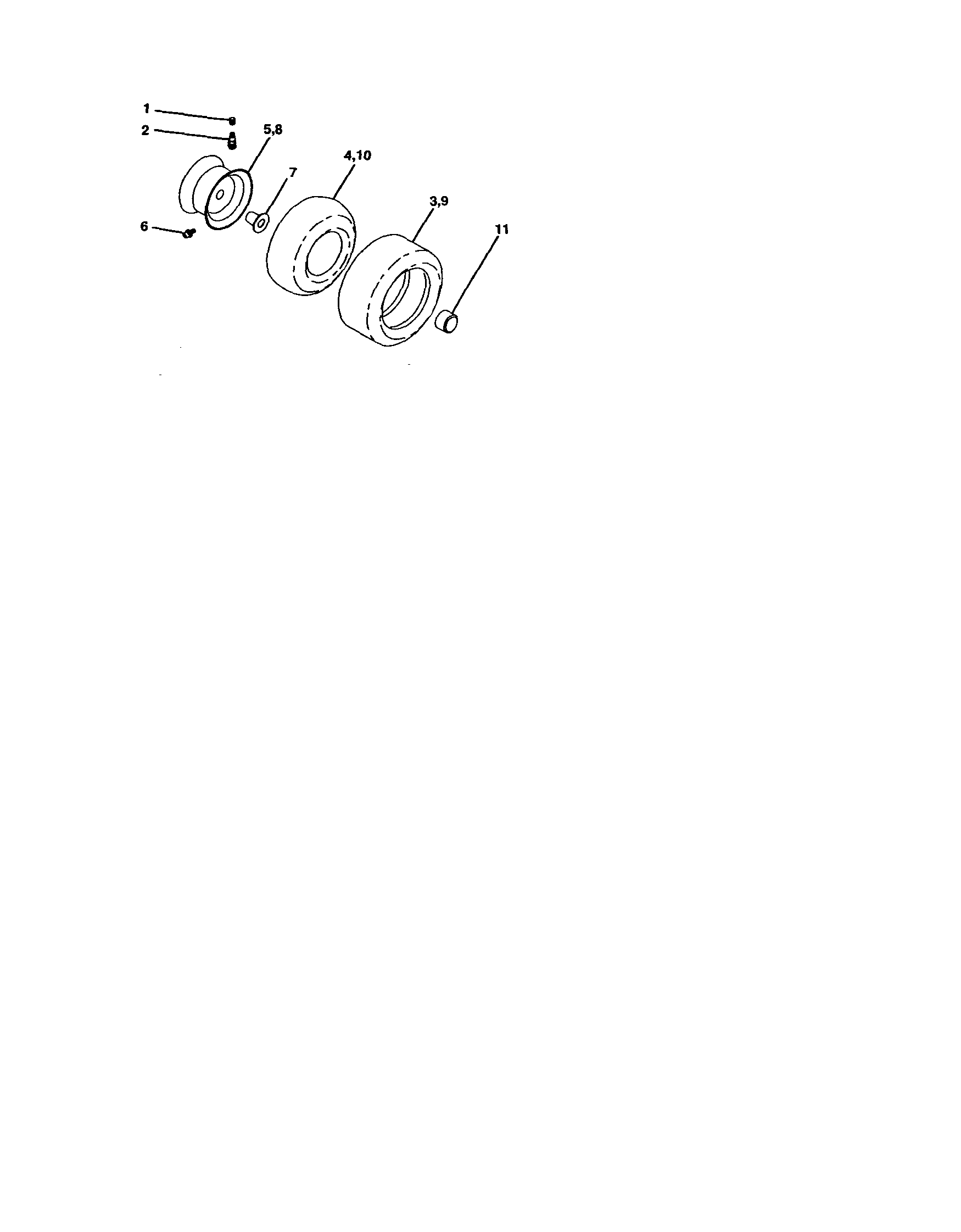 Wheels And Tires Diagram and Parts List for 917277430  Craftsman Lawn Tractor