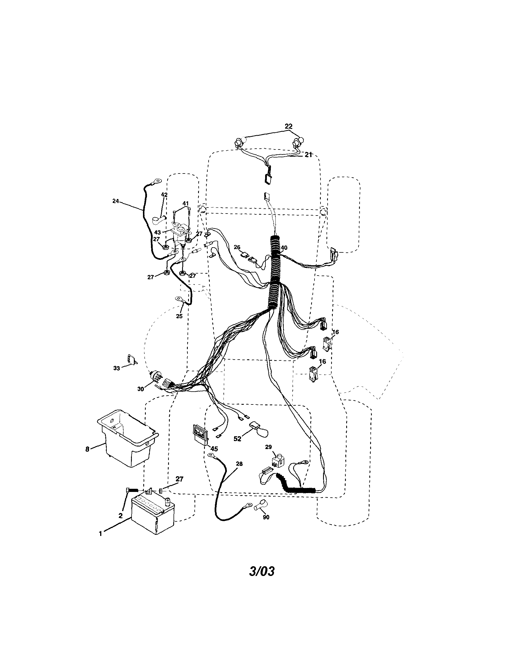 Electrical Diagram and Parts List for 917272680  Craftsman Lawn Tractor