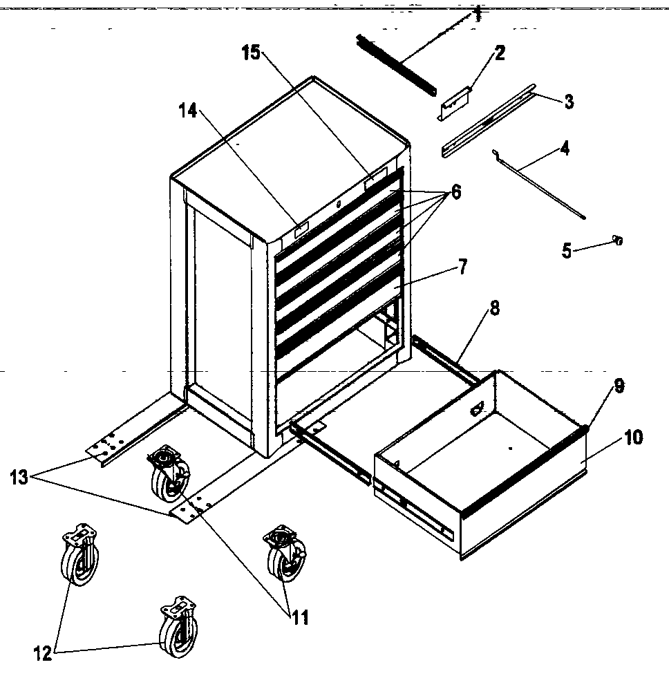 Chest Diagram and Parts List for 706619513  Craftsman Tool Stand & Cart