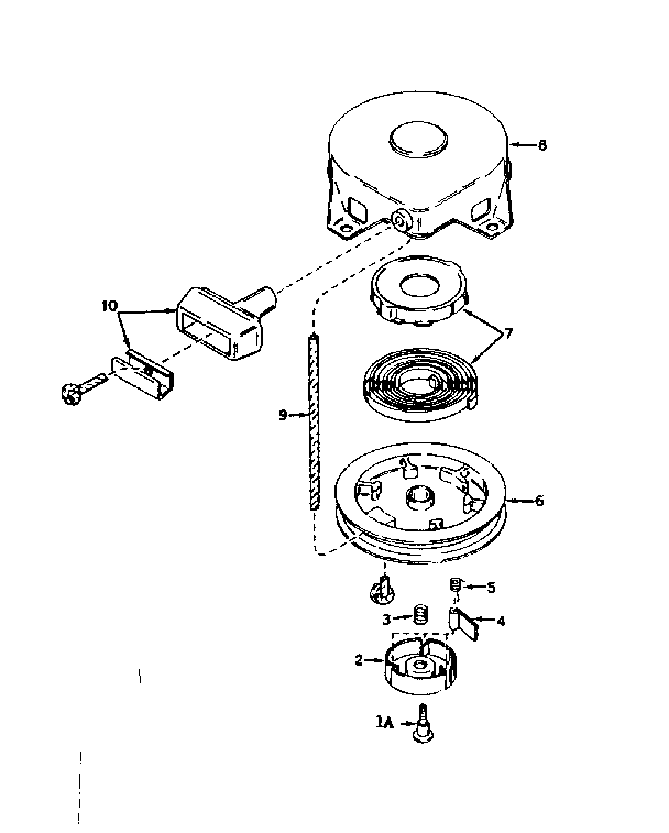Rewind Starter Diagram and Parts List for 143175022  Craftsman Engine