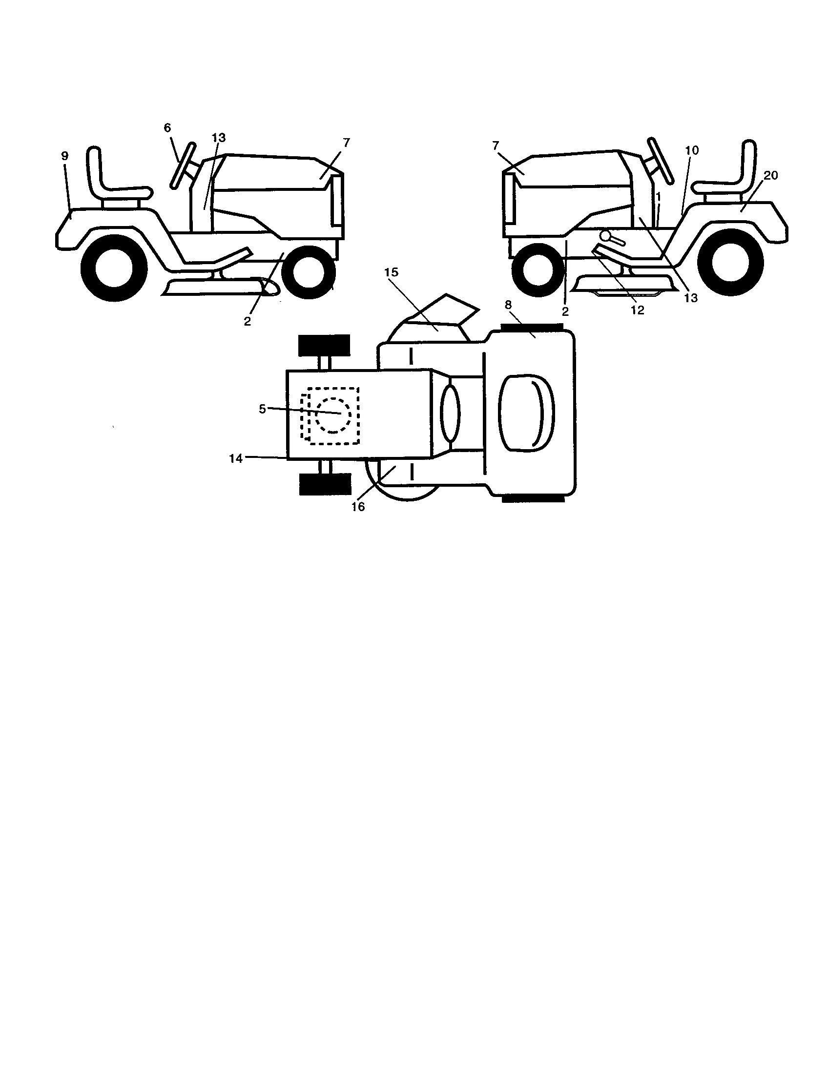 Decals Diagram and Parts List for 917277021  Craftsman Lawn Tractor