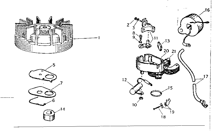 Magneto 610545 Diagram and Parts List for 91760029  Craftsman Chainsaw