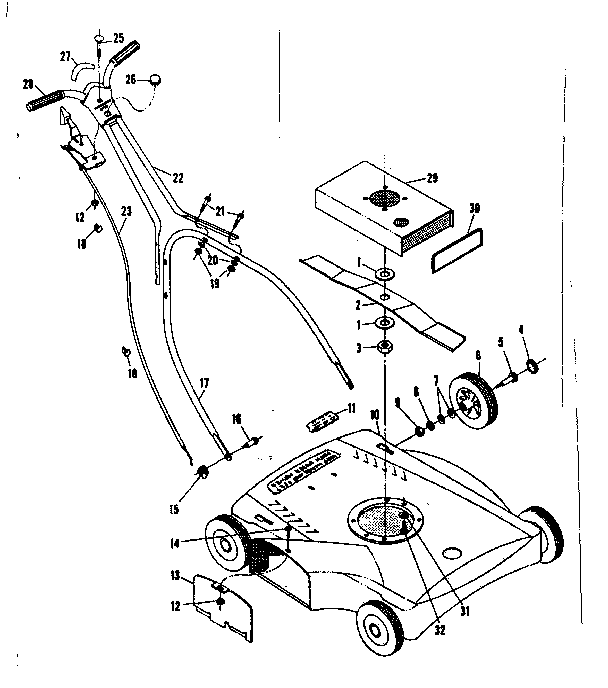 Replacement Parts Diagram and Parts List for 13191121  Craftsman Lawn Mower