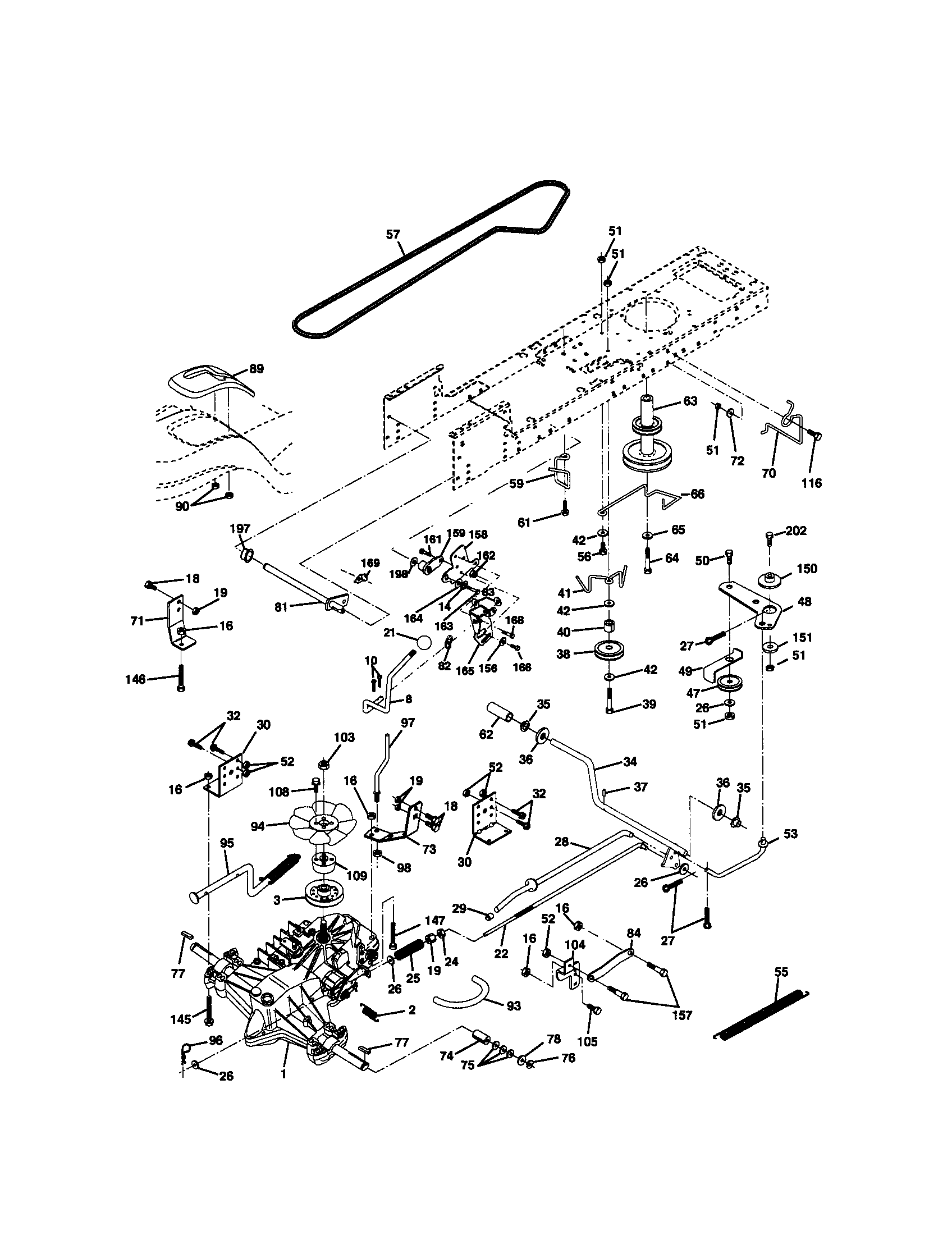 Ground Drive Diagram and Parts List for 917270682  Craftsman Lawn Tractor