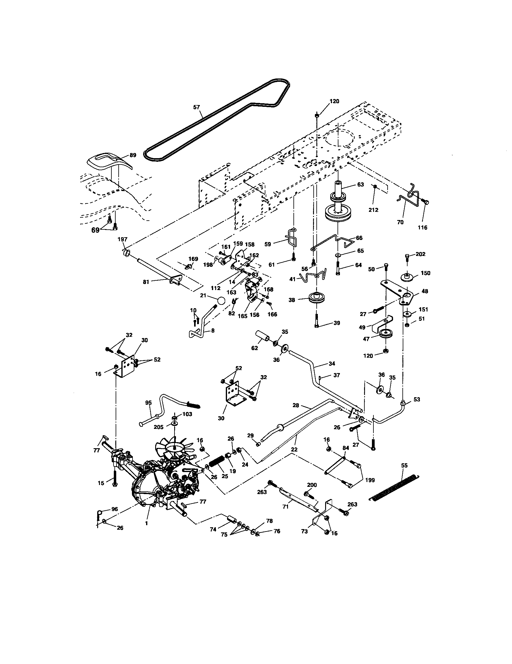 Ground Drive Diagram and Parts List for 917276780  Craftsman Lawn Tractor
