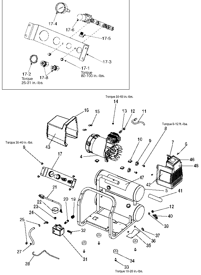 Default Diagram and Parts List for 919-16746 Type 2 Craftsman Compressor