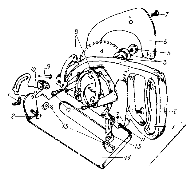 Circular Saw Attachment Diagram and Parts List for 33518410  Craftsman Table Saw Accessories