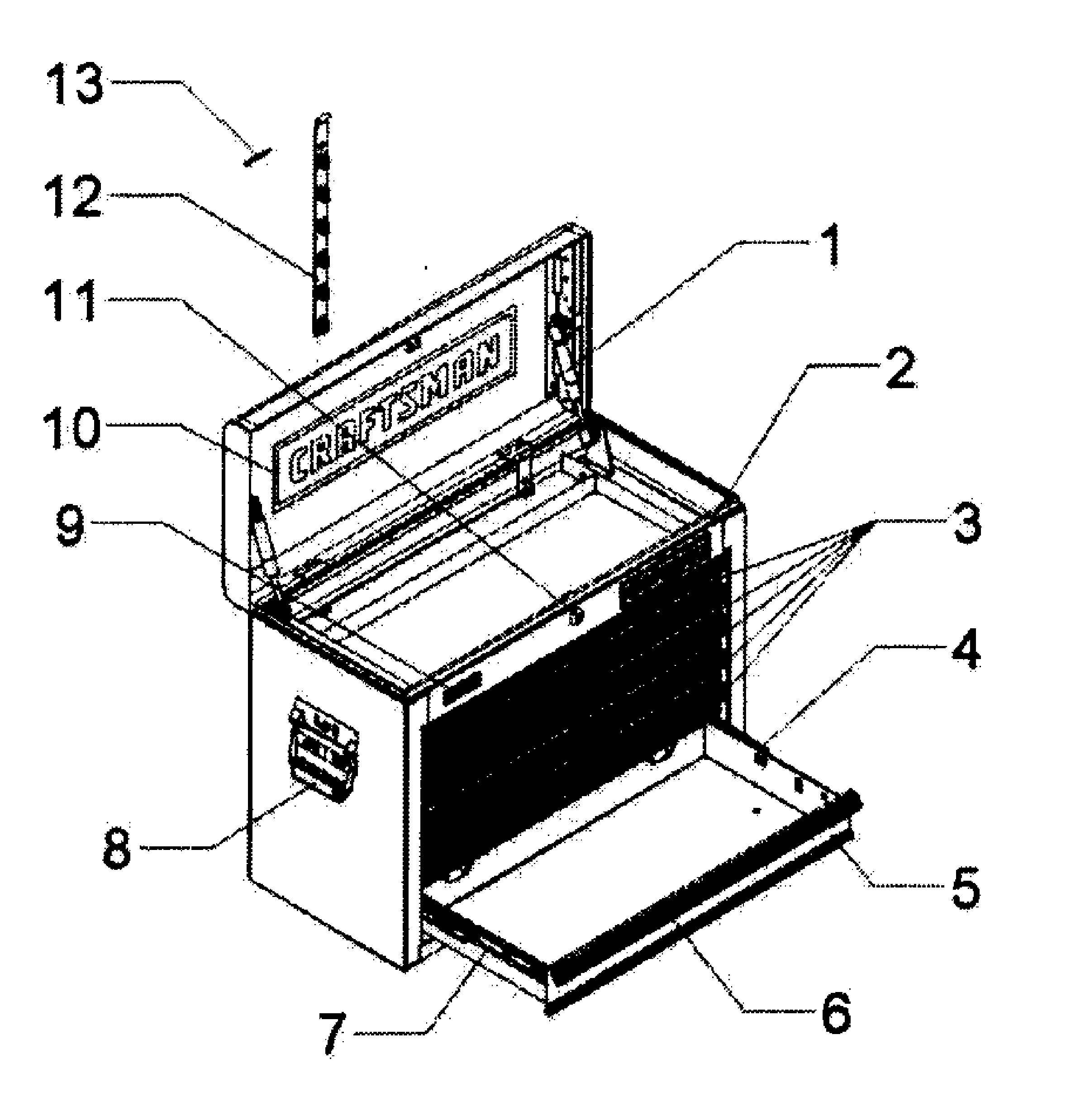 Tool Chest Diagram and Parts List for 706620180  Craftsman Tool Stand & Cart