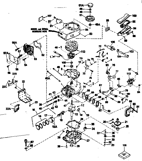 Engine Diagram and Parts List for 143356132  Craftsman Engine