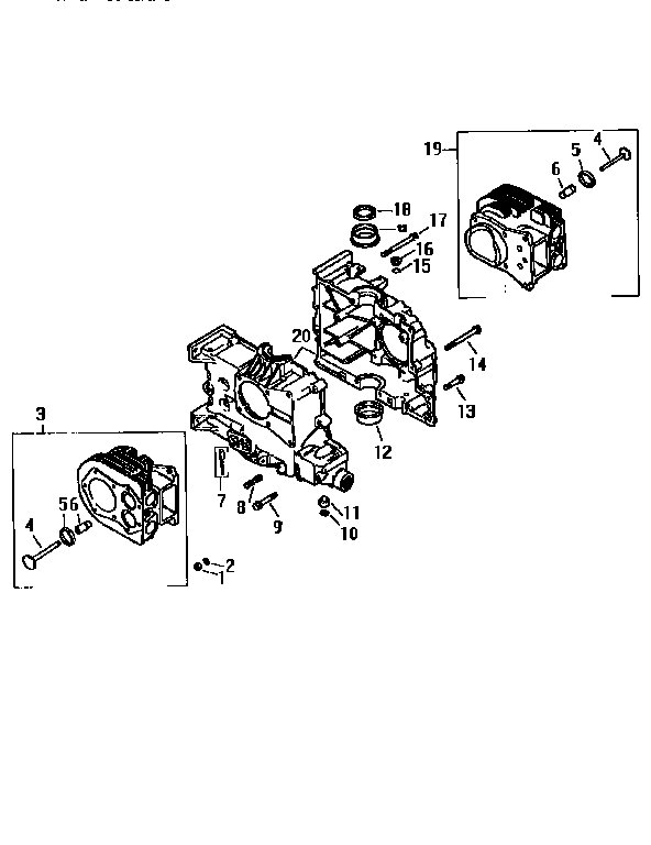 Crankcase Div71/501 Diagram and Parts List for 501MV20S-57527  Craftsman Engine