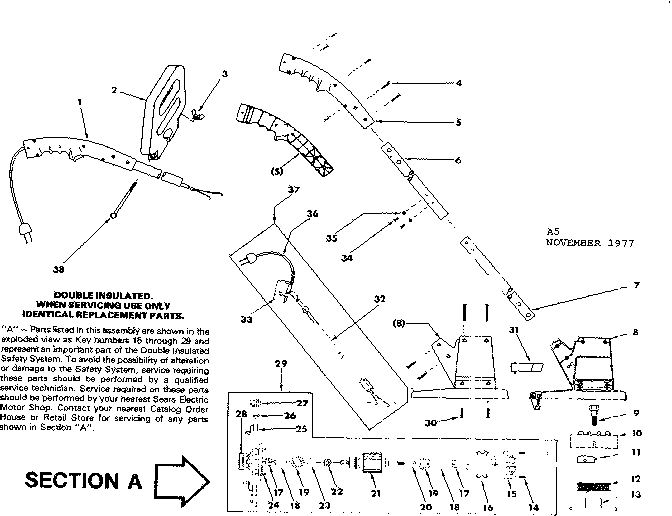 Replacement Parts Diagram and Parts List for 25779730  Craftsman Trimmer