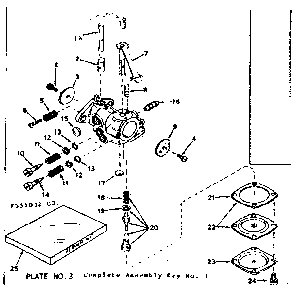 Carburetor Diagram and Parts List for 143551032  Craftsman Engine