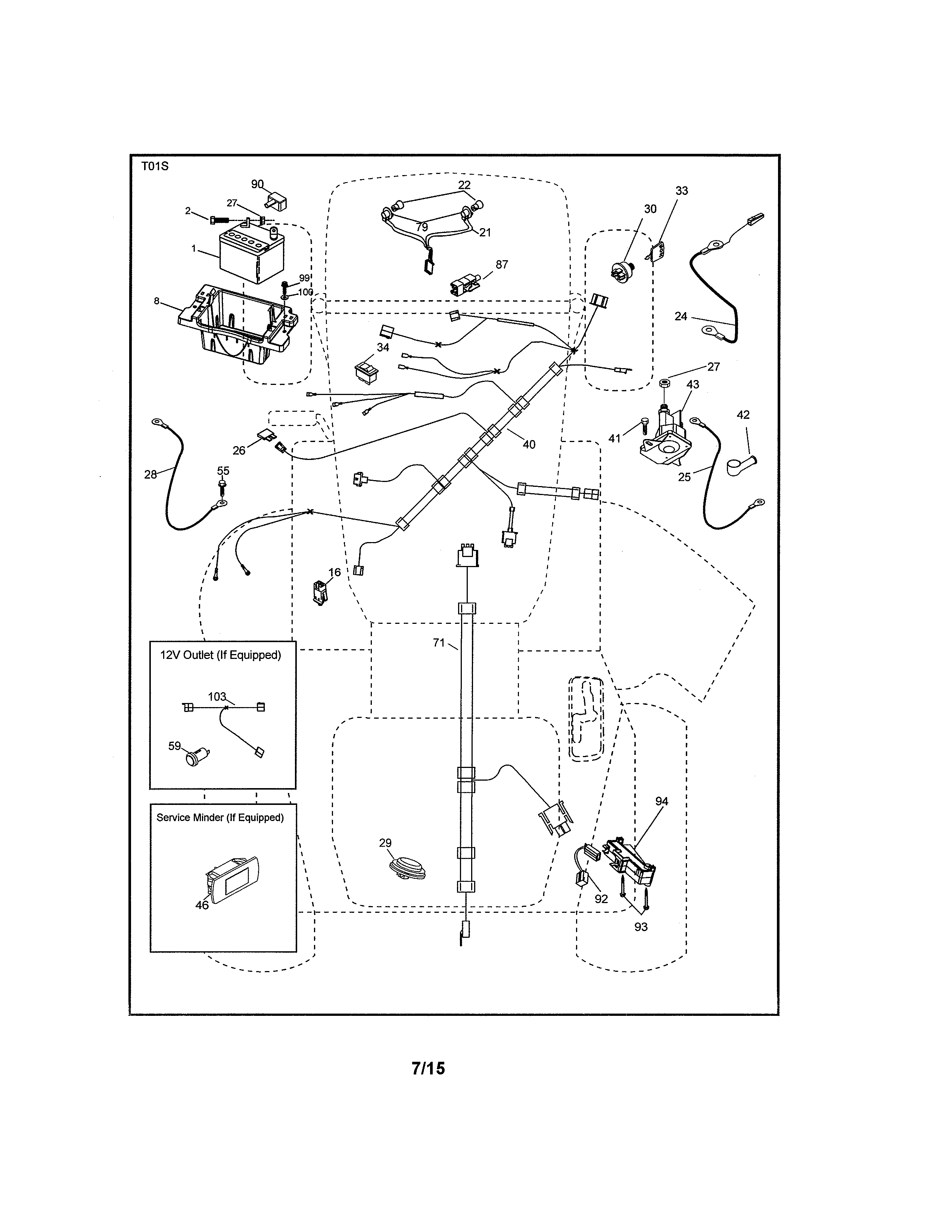 Electrical Diagram and Parts List for 917203861  Craftsman Lawn Tractor
